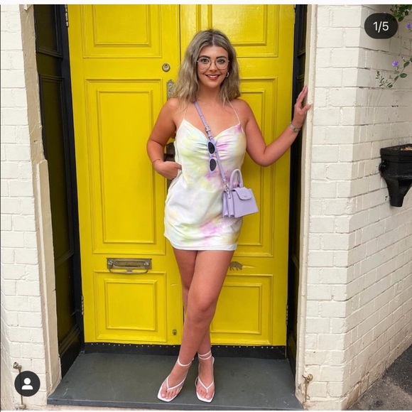 ZARA SATIN MINI DRESS DIE TYE BLOGGER’S FAVORITE - Picture 8 of 10